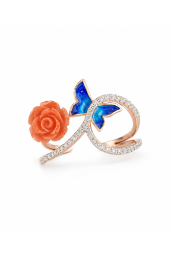 The Monarch & Rose Bypass Ring