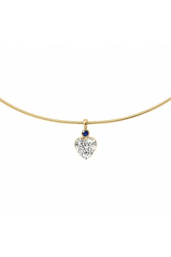 The Sapphire Crown Heart Solitaire Pendant