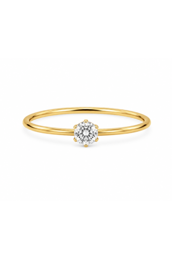 The Solitaire Six-Prong Yellow Gold Ring