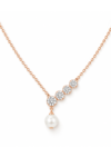 Rose Gold Diamond and Pearl Drop Necklace