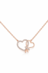 Rose Gold Interlocking Ribbon Heart Necklace