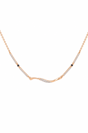 Rose Gold Diamond Wave Mangalsutra Necklace