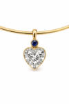 The Sapphire Crown Heart Solitaire Pendant
