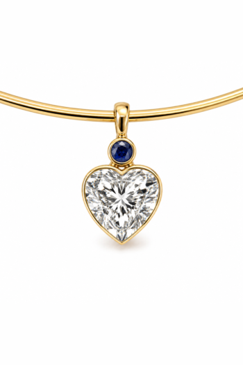 The Sapphire Crown Heart Solitaire Pendant