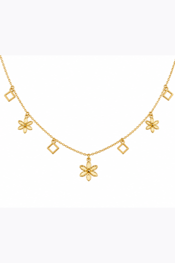 The Geo-Floral Charm Station Necklace