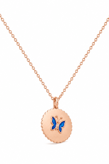 The Cerulean Butterfly Coin Pendant