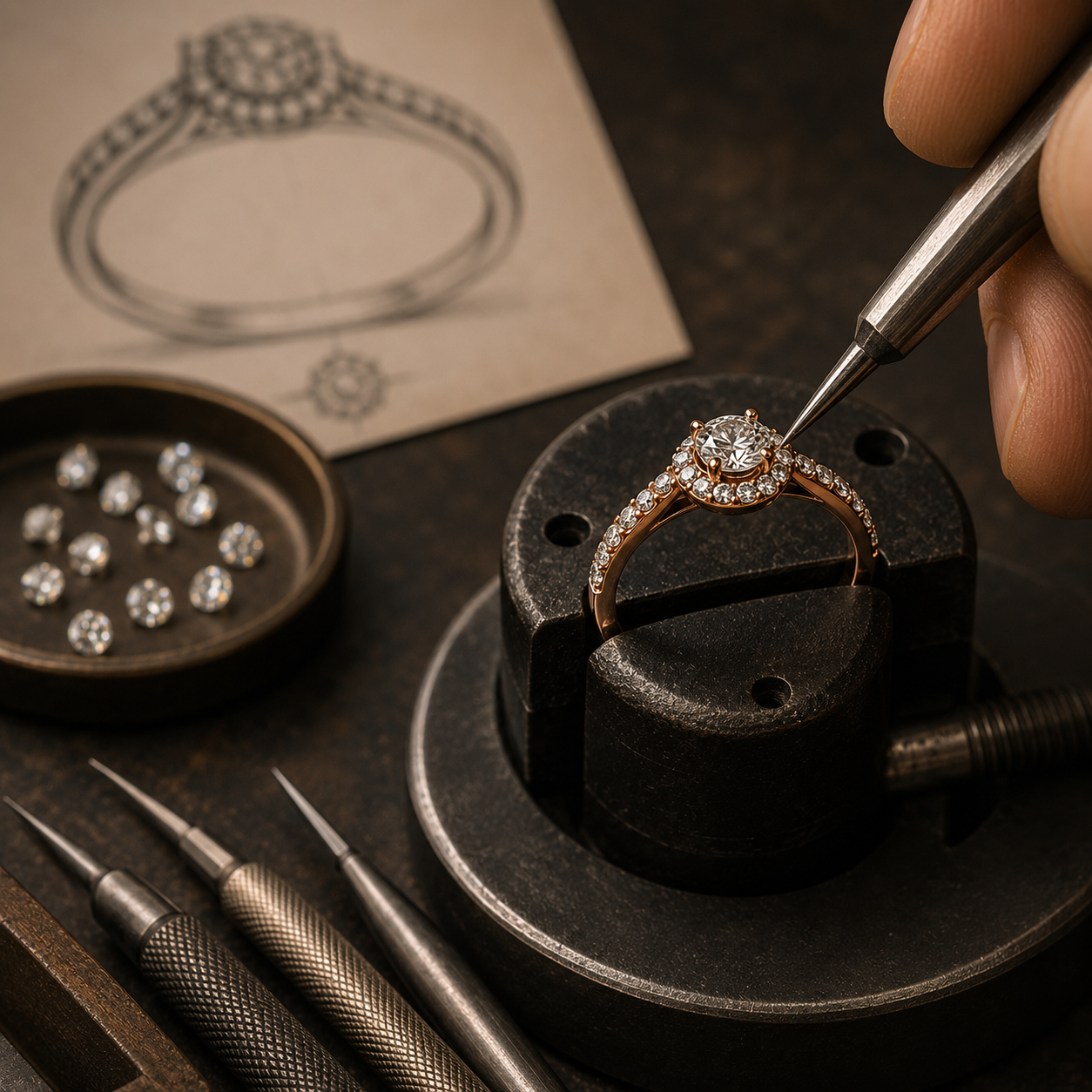 Micro Diamond Setting by Jeweler