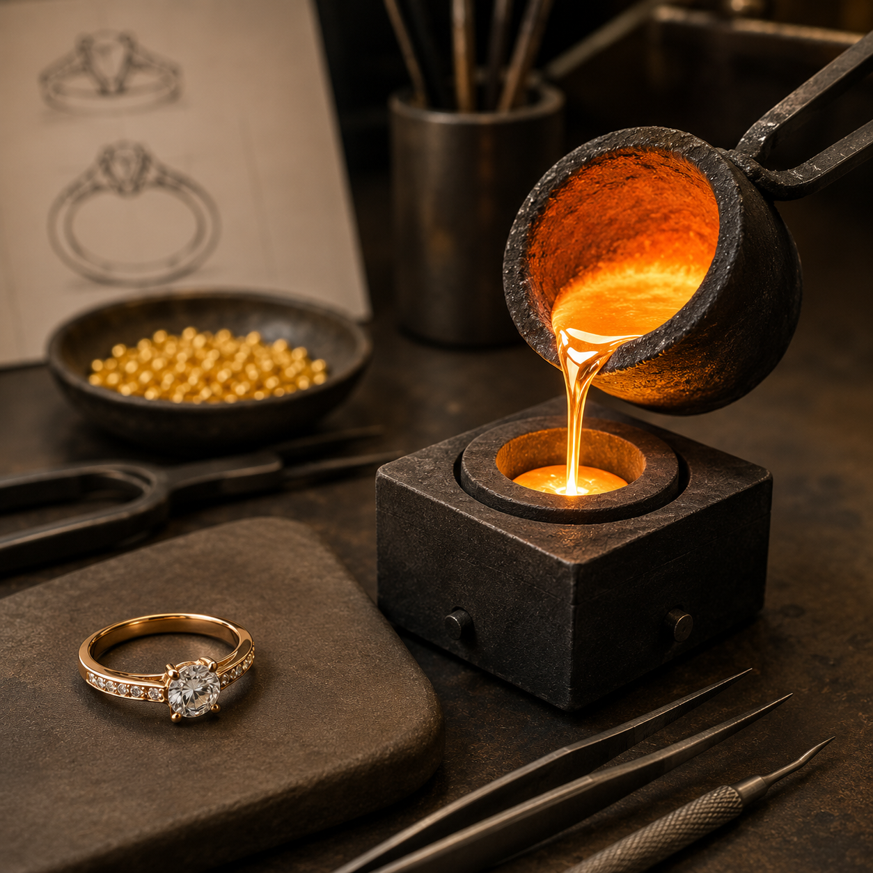 Solid Gold Casting Process