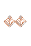 Rose Gold Geometric Fan Stud Earrings
