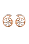 Rose Gold Swirl Snowflake Stud Earrings