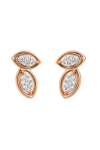 Rose Gold Dual Marquise Stud Earrings