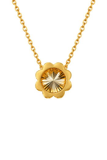 Yellow Gold Sunburst Floral Pendant