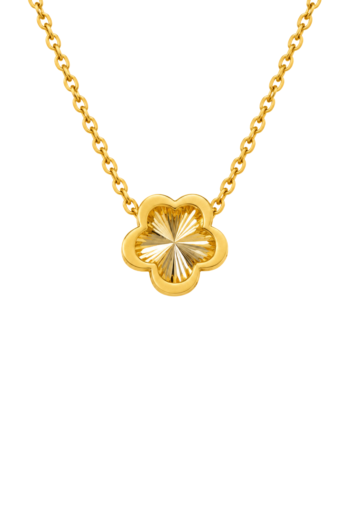 Yellow Gold Five-Petal Sunburst Pendant