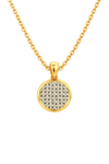 Two-Tone Gold Diamond-Cut Circular Medallion Pendant