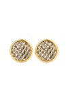 Two-Tone Gold Diamond-Cut Circular Stud Earrings